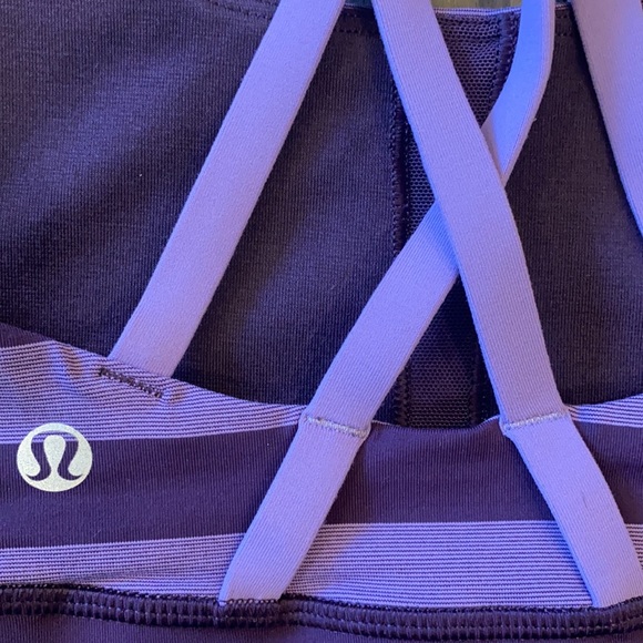 Lululemon Luxtreme Energy Bra Purple Stripes - Picture 10 of 13